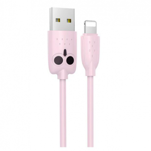 HOCO KX1 USB-A - Lightning kábel 1m, rózsaszín bagoly