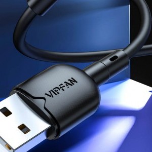 Vipfan Colorful X11 USB-A - USB-C kábel 3A, 1m (fekete)