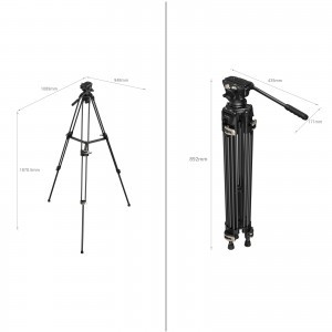 SmallRig Heavy-Duty Fluid Head Tripod AD-01 fluid fejes videó állvány (3751)-8