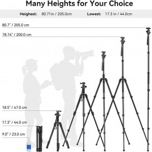 SmallRig CT-20 alumínium tripod, fényképezőgép állvány gömbfejjel (3474C)-1