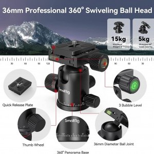 SmallRig CT-20 alumínium tripod, fényképezőgép állvány gömbfejjel (3474C)-8