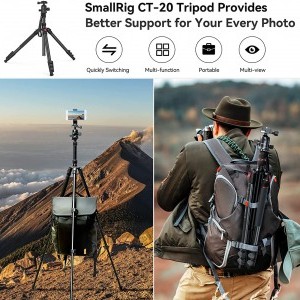 SmallRig CT-20 alumínium tripod, fényképezőgép állvány gömbfejjel (3474C)-6