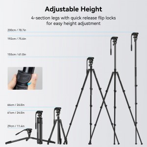 SmallRig Video Tripod Kit CT210, fluid fejes állvány (4475)-7