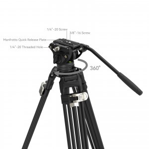 SmallRig FreeBlazer Heavy-Duty Aluminum Alloy Tripod Kit AD-80, fluid fejes videó állvány (4163)-5