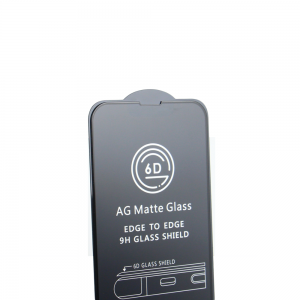 iPhone 13 Mini 6D Matt kijelzővédő üvegfólia fekete kerettel