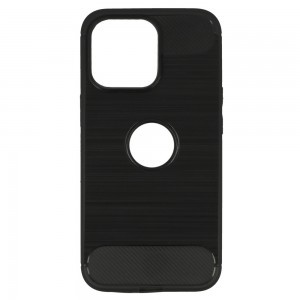 iPhone 14 Pro Carbon szénszál mintájú TPU tok fekete
