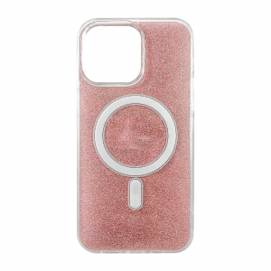 iPhone 14 Pro Max MagSafe-kompatibilis glitter tok rózsaszín Alphajack