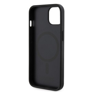 iPhone 15 Guess PU G Cube MagSafe kompatibilis telefontok fekete (GUHMP15SHGCFSEK)