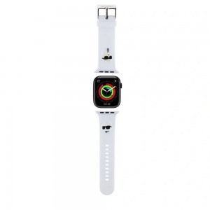 Apple Watch 42/44/45/49 mm Karl Lagerfeld Karl és Choupette Head NFT óraszíj fehér