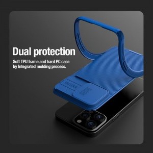 iPhone 15 Pro Nillkin CamShield Pro Magnetic tok kék Magsafe kompatibilis