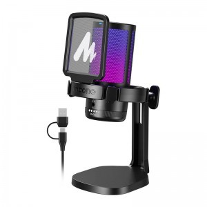 Maono DGM20 gaming, gamer mikrofon pop filterrel, RGB világítással fekete