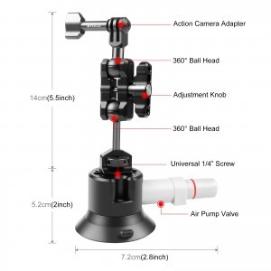 PULUZ autós szélvédő tartó GOPRO Hero, DJI Osmo Action, egyéb akciókamerákhoz (PU845B) tapadókorongos-1