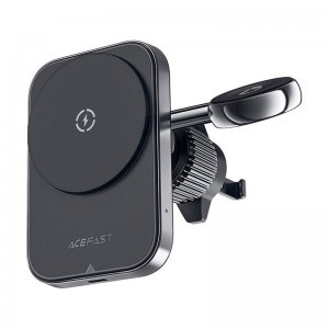 Acefast D18 2 az 1-ben mágneses autós telefontartó és vezeték nélküli töltő mobiltelefonhoz és okosórához szellőzőre (fekete)