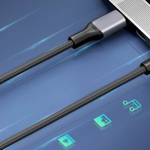 Rocoren USB-C - USB-C Retro Series 1m 60W gyorstöltő kábel (szürke)