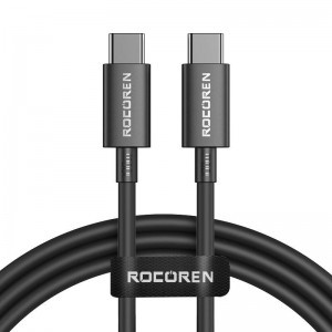 Rocoren USB-C - USB-C Simples Series 1m 100W gyorstöltő kábel (fekete)