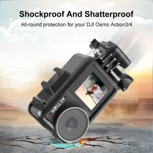 PULUZ függőleges védőkeret vakupapucs foglalattal DJI Osmo Action 3 / 4 akciókamerákhoz (fekete) (PU883B)-5