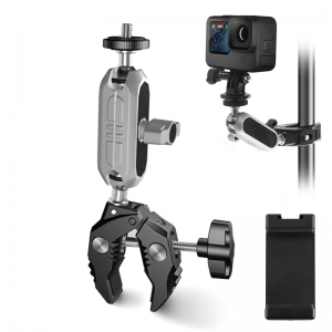 PULUZ rögzítő satu és gömbfejes Magic Arm mobiltelefon tartóval és akciókamera adapterrel (PU859)
