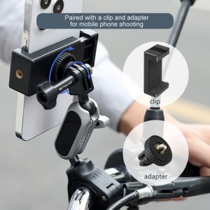PULUZ kormányra rögzíthető bilincs és magic arm mobiltelefon tartóval és akciókamera adapterrel (PU862)-7