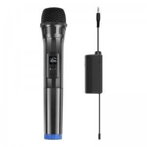 PULUZ UHF vezeték nélküli dinamikus mikrofon LED kijelzővel, 3.5mm vevővel (PU628B)