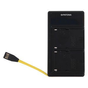 PATONA Smart Dual LCD kijelzős Sony NP-FM50 NP-F550 NP-F750 NP-F970 USB akkumulátor töltő-5