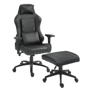 Prémium ergonomikus irodai szék, forgószék, gamer szék lábtartóval fekete (A23 OTTO) (ST-4315)