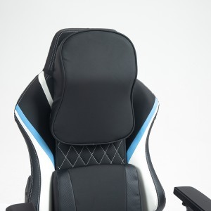 Prémium ergonomikus irodai szék, forgószék, gamer szék fekete-világoskék-fehér (AUS01) (ST-4314)-3