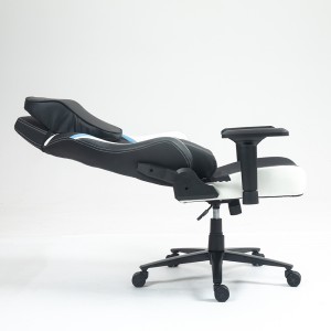 Prémium ergonomikus irodai szék, forgószék, gamer szék fekete-világoskék-fehér (AUS01) (ST-4314)-1