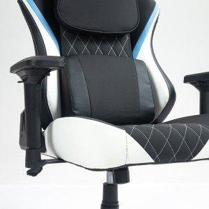 Prémium ergonomikus irodai szék, forgószék, gamer szék fekete-világoskék-fehér (AUS01) (ST-4314)-6