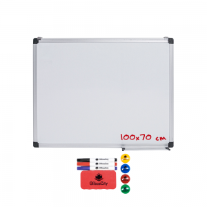 OfficeCity mágnestábla alumínium kerettel 100x70 cm (WB10070) törölhető mágnes tábla, mágneses 70x100 cm (ST-548)