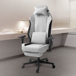 Prémium ergonomikus irodai szék, forgószék, gamer szék lábtartóval, sötétszürke-világosszürke-fekete (1058FB) (ST-4313)