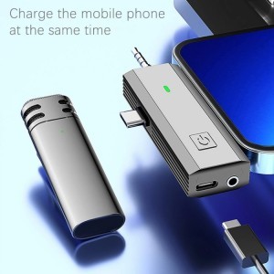 S17 3 az 1-ben vezeték nélküli mikrofon (2 adó + 1 vevő) Lightning + USB-C + 3.5mm TRRS jack csatlakozóval-2