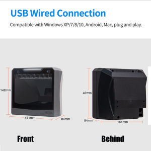 USB Vezetékes 1D/2D vonalkódolvasó, QR kód olvasó asztali (YHD-9500D)-5