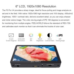 FEELWORLD F5 PRO V4 6'' 4K HDMI monitor-4