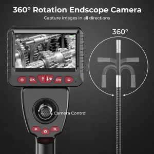 KF Concept 360 fokos csuklós ipari endoszkóp kamera 6 mm-es lencse, 6 LED-es lámpával, 1m hosszúság (GW45.0048)-5