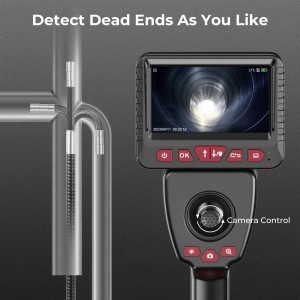 KF Concept 360 fokos csuklós ipari endoszkóp kamera 6 mm-es lencse, 6 LED-es lámpával, 1m hosszúság (GW45.0048)-2