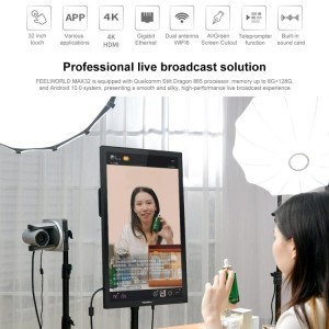 FEELWORLD MAX32 32'' Smart Living Streaming Camera Video Mixer Switcher Director Camera Monitor-11