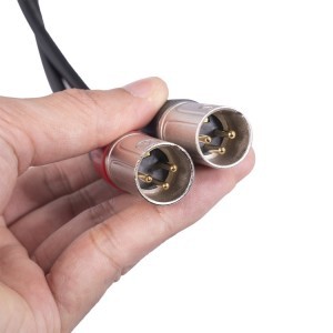 3.5 mm-jack (anya) - dupla XLR 3 tűs (apa) audiokábel 30cm (piros fekete) (TC227YXK402-03)-3