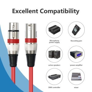 XLR 3 tűs anya-apa audiokábel 1m (10db-os készlet)-6