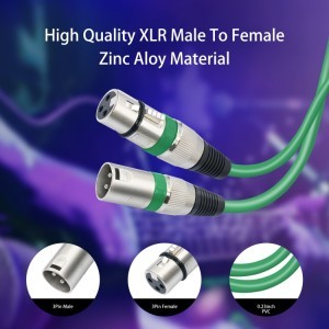XLR 3 tűs anya-apa audiokábel 1m (10db-os készlet)-5
