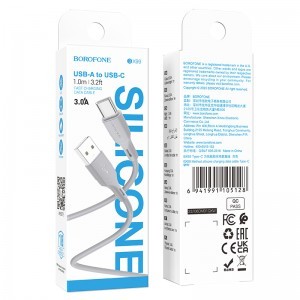 Borofone BX99 USB-A - USB-C kábel 3A 1m szürke-3