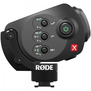 RODE Stereo Videomic X prémium minőségű sztereó videómikrofon mini-XLR kimenettel és digitális funkció gombokkal (9V elemmel vagy 48V fantom táppa működik)-1