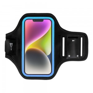 Univerzális Sport telefontartó karpánt fekete-kék nagy méret futáshoz