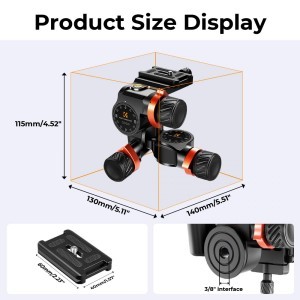 KF Concept GD3W 3 dimenziós állványfej (KF31.047)-4