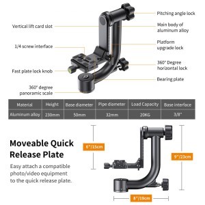 KF Concept gimbal fej, állványfej (KF31.033)-2