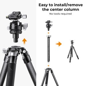 KF Concept X284C2+BH-40L karbon fényképező állvány, tripod gömbfejjel 160cm (KF09.107)-4