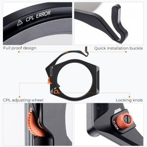 KF Concept négyzet alakú szűrőtartó rendszer Pro Kit (szűrőtartó + 95mm CPL szűrő + négyzet alakú ND1000 + 4 szűrőadapter gyűrű) (SKU.1878)-5