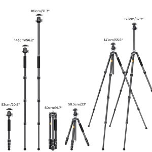 KF Concept X284C4+BH-36 karbon fényképező állvány, tripod gömbfejjel 170cm (KF09.117)-4