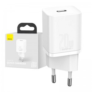 Baseus Super Si 1C Hálózati töltő adapter USB Type-C QC PD 20W 3A fehér (CCSUP-B02)-10