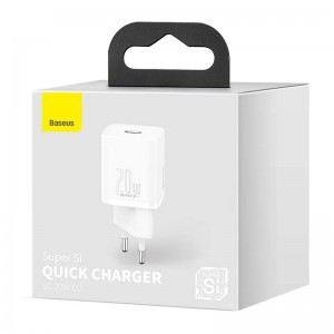 Baseus Super Si 1C Hálózati töltő adapter USB Type-C QC PD 20W 3A fehér (CCSUP-B02)-4