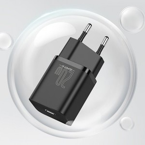 Baseus Super Si 1C Hálózati töltő adapter USB Type-C QC PD 20W 3A fehér (CCSUP-B02)-2